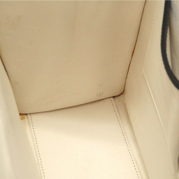 Celine Striped Bicolor Handbag Leather Black White - Picture 8 of 10
